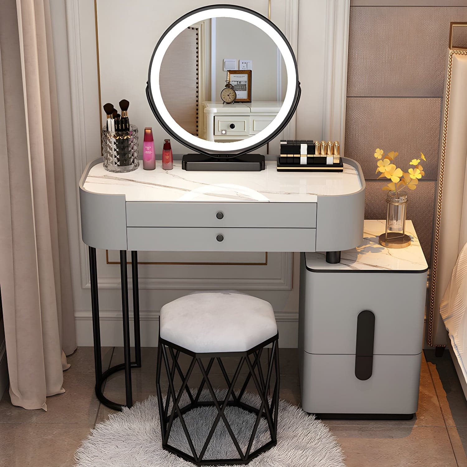 Contemporary Make-up Vanity with 4/5 Drawers,15.75 inch Wide - image 5