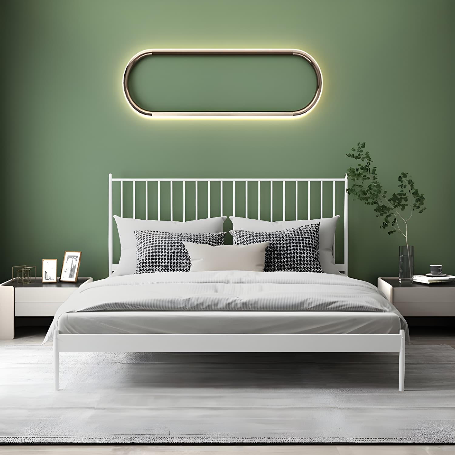 Modern Style Metal Material Includes Headboard Gold/white/black Bed - image 5