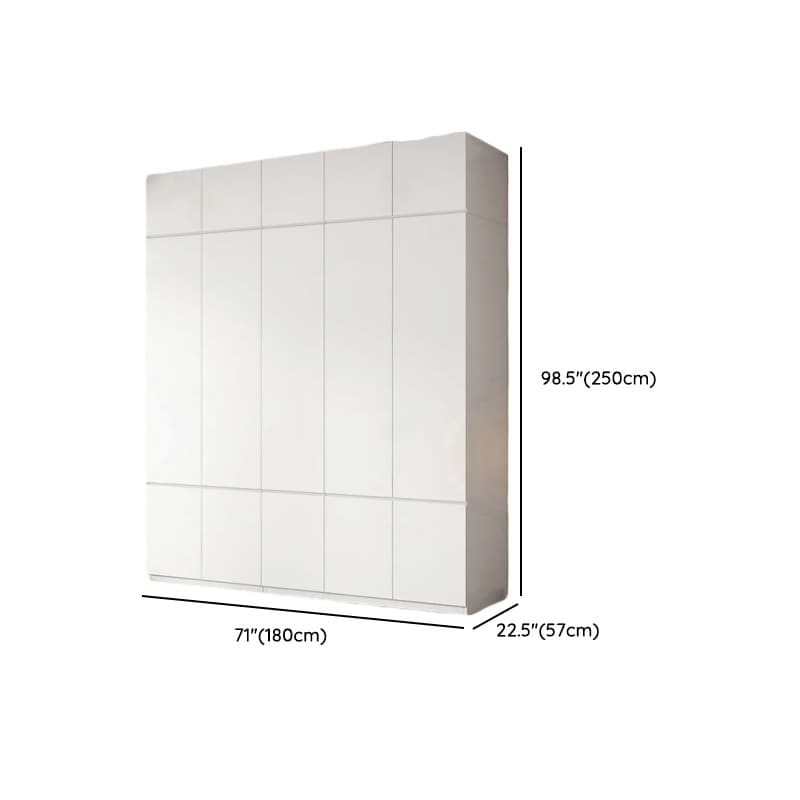 White Contemporary Alloy Cabinet Armoire with 3/6/9 Drawers, Flexible Shelf, and Hanging Rod - image 30