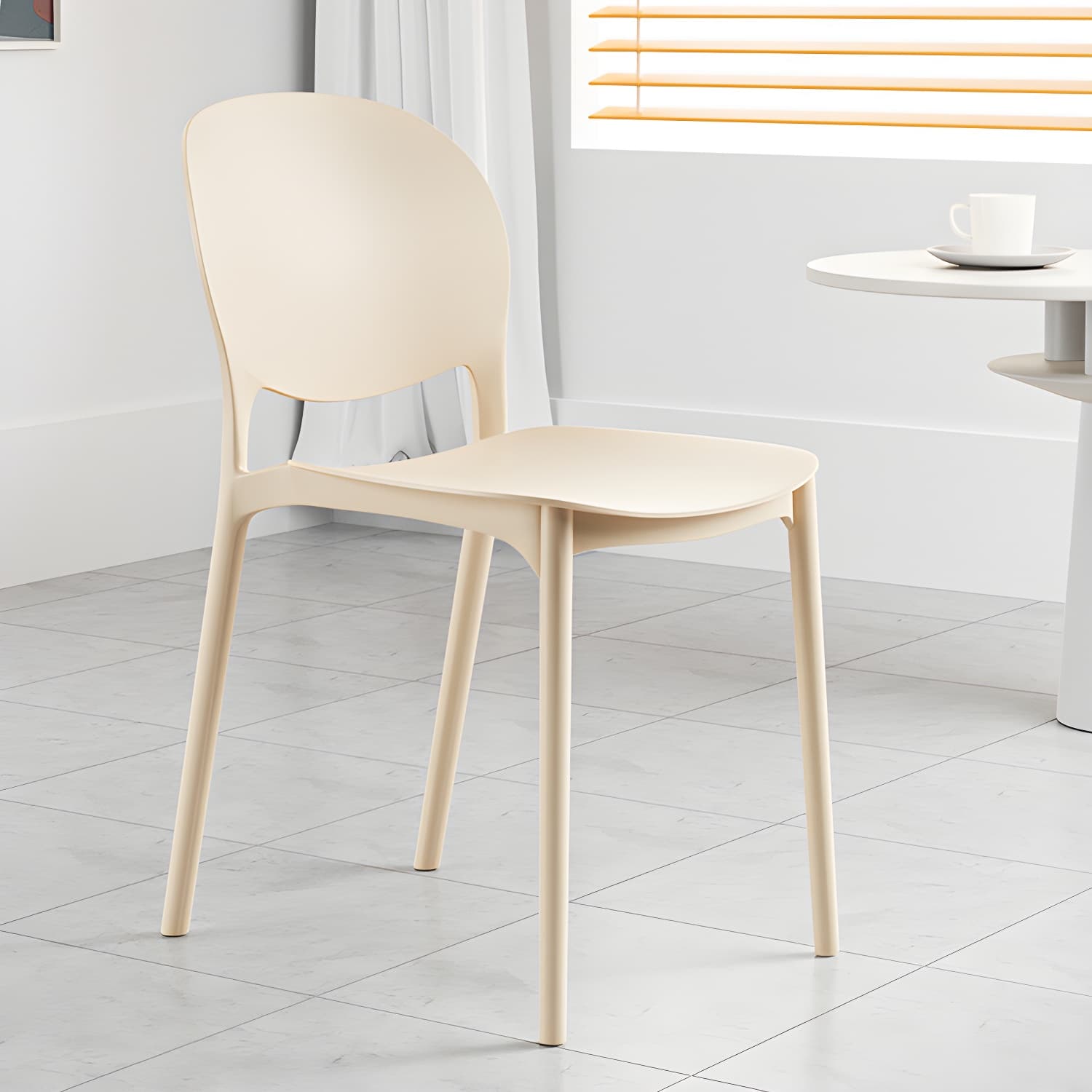 Nordic Backrest Stackable Chair with Acrylic Legs for Dining Room - image 13