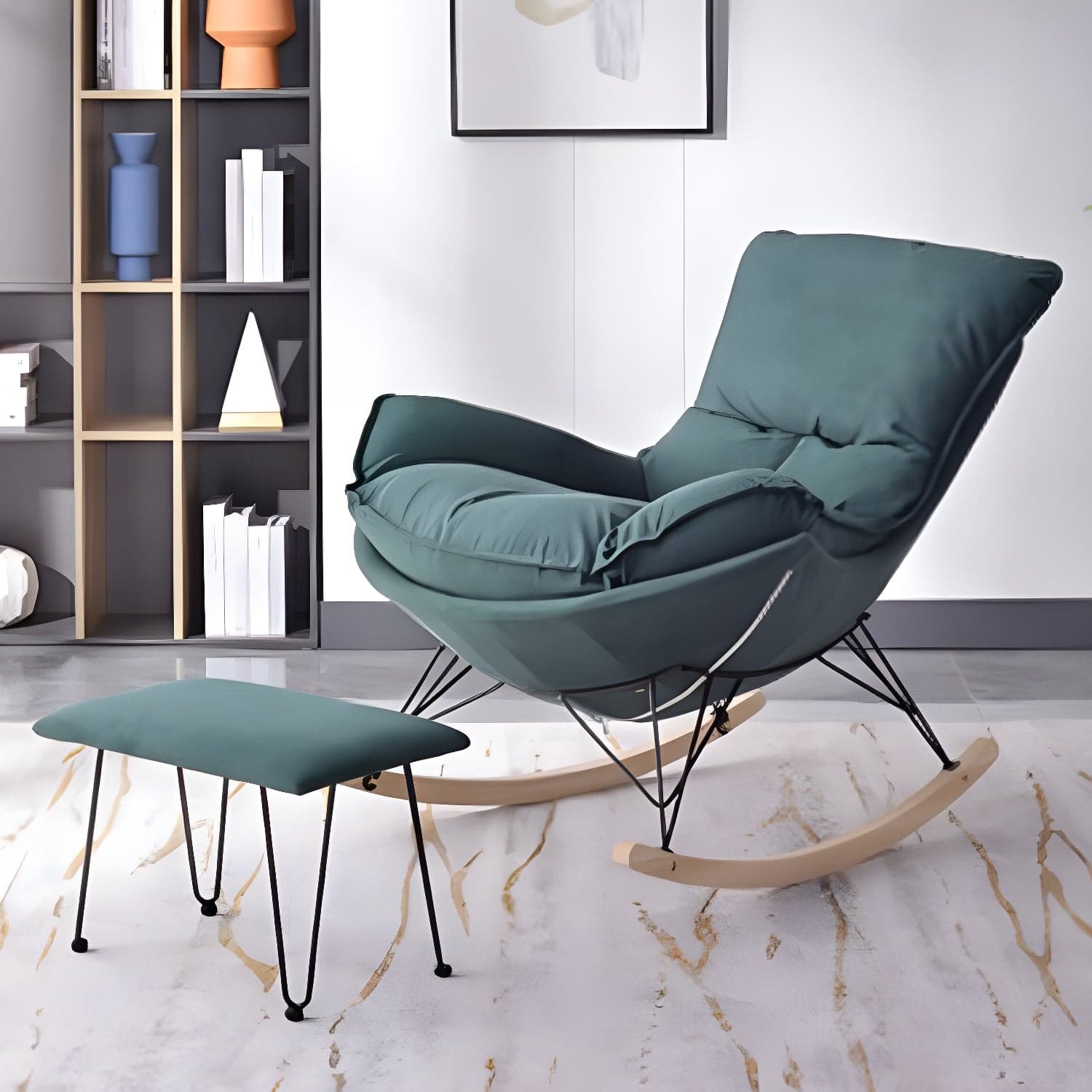 Contemporary Simple Style Rocking Chair Single Indoor Sofa Rocking Chair for Break - image 3