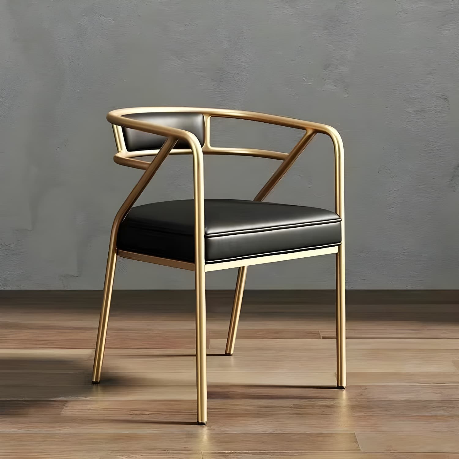 Glam Upholstered Arm Chair with Brass/Gold Legs for Kitchen & Dining