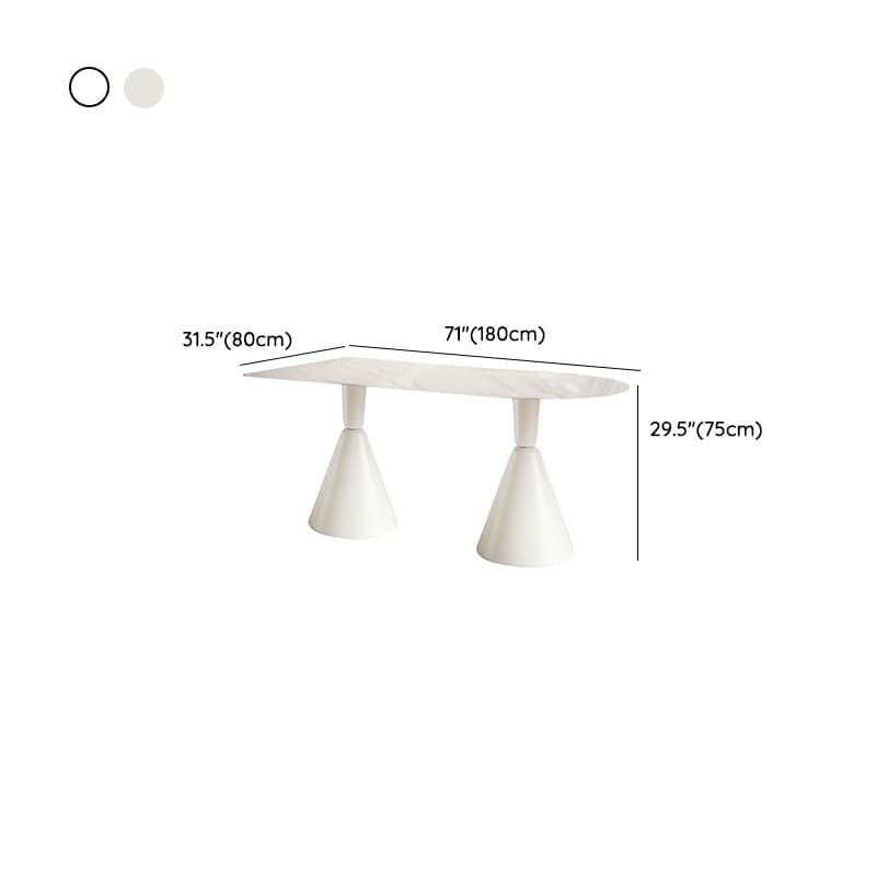 Simplistic Dining Table with Chalk Stone Top, Fixed Table, Seats 4 to 8, Scratch-immune - image 22