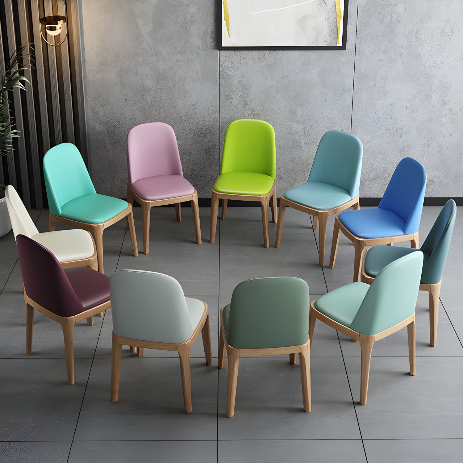 Scandinavian Home Side Chair Parsons Back Wood Armless Dining Room Chair - image 32
