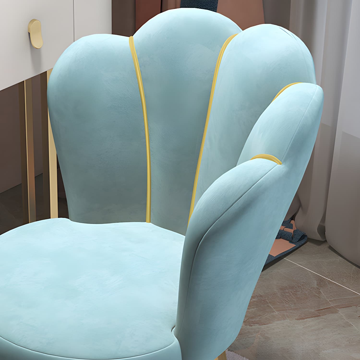 Scandinavian Style Velvet Armless Dining Chair Solid Back Single Dining Chair - image 12