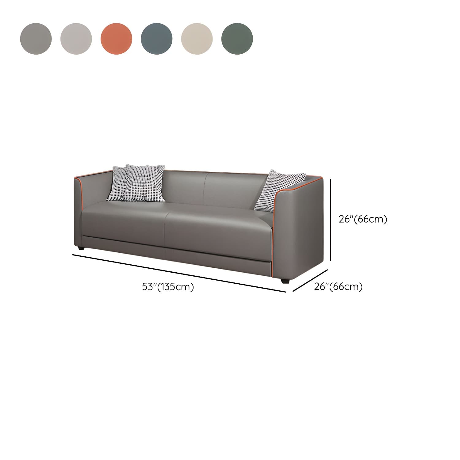 Tuxedo Arm Sofa with Tight Back 25.98" High Contemporary Faux Leather - image 22