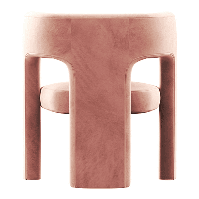 Soft-pile Fabric Upholstered Secure Outlined Arm Chair with Curved Back and Dark Blue/Light Green/Blush Legs in a Nordic Style - image 20
