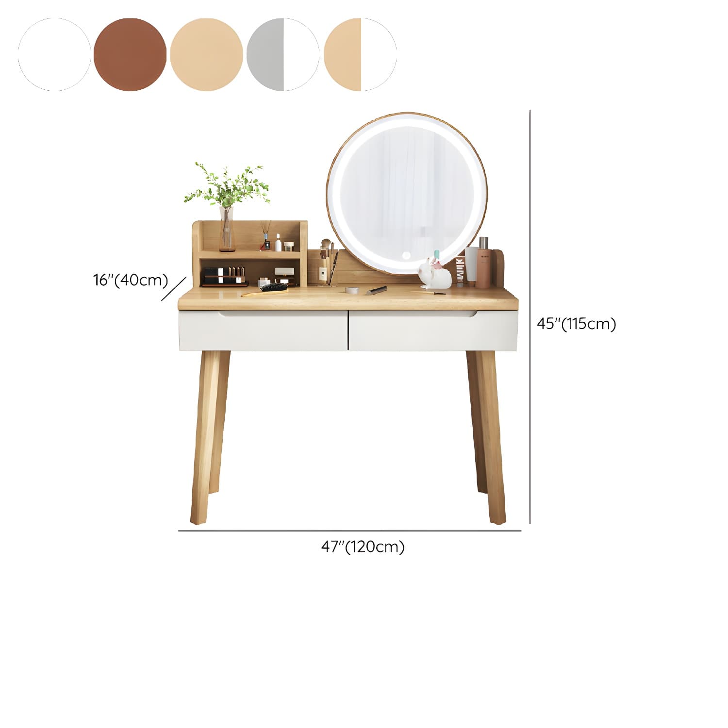 Light Wood/Bleached Wood/Gray Wood Sleeping Room 2 Drawers Lighting System with Tabletop Storage - image 19