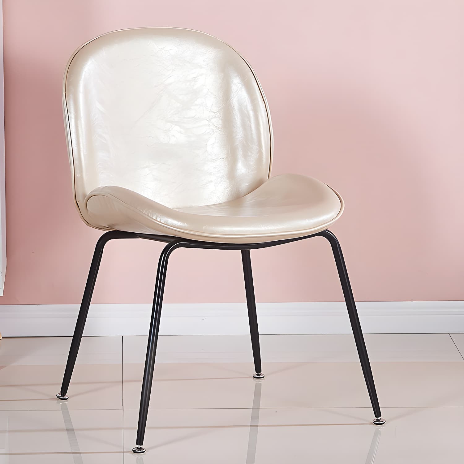 Metal Scandinavian Restaurant Side Chair Matte Finish Wingback Dining Chair - image 6