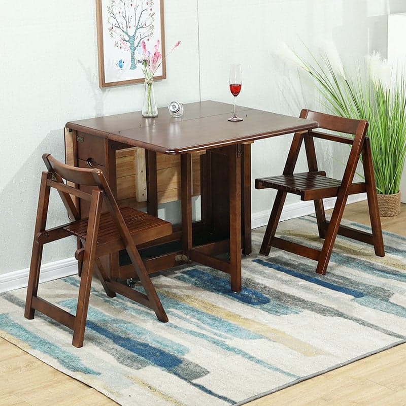 Trendy Collapsible Solid Wood Dining Set Non-adjustable Standard Height - image 6