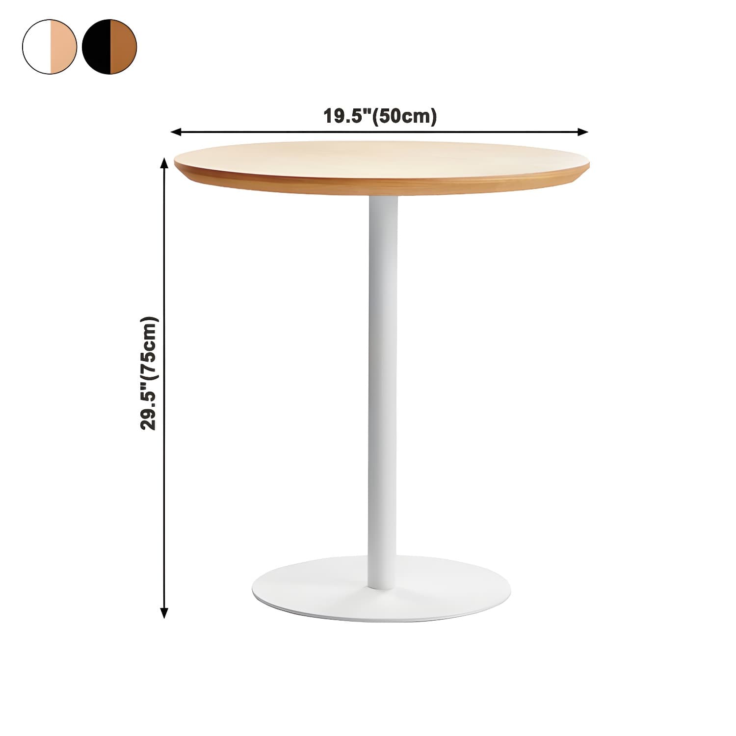 Round Tulip Base Casual Dining Table Four-Color Fixed Table with Solid Wood - image 23