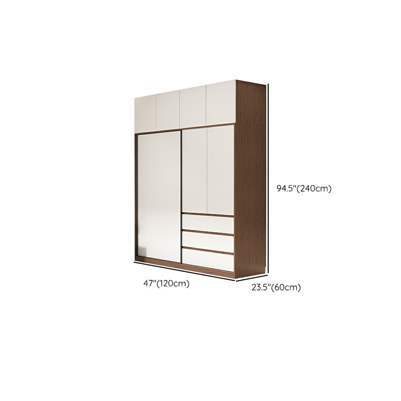3-Door Scandinavian Soft-Close Drawers Wooden 3-Door Wardrobe Armoire 23.62 inch - image 17