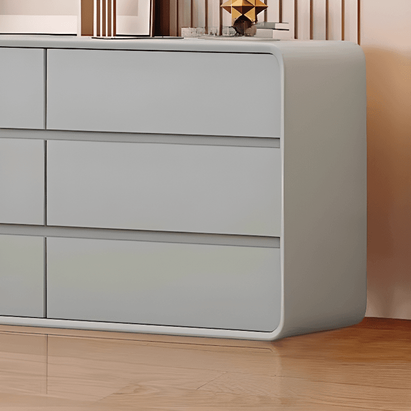 Art Deco Horizontal Console Dresser in Natural Wood with 6/8 Drawers - image 6