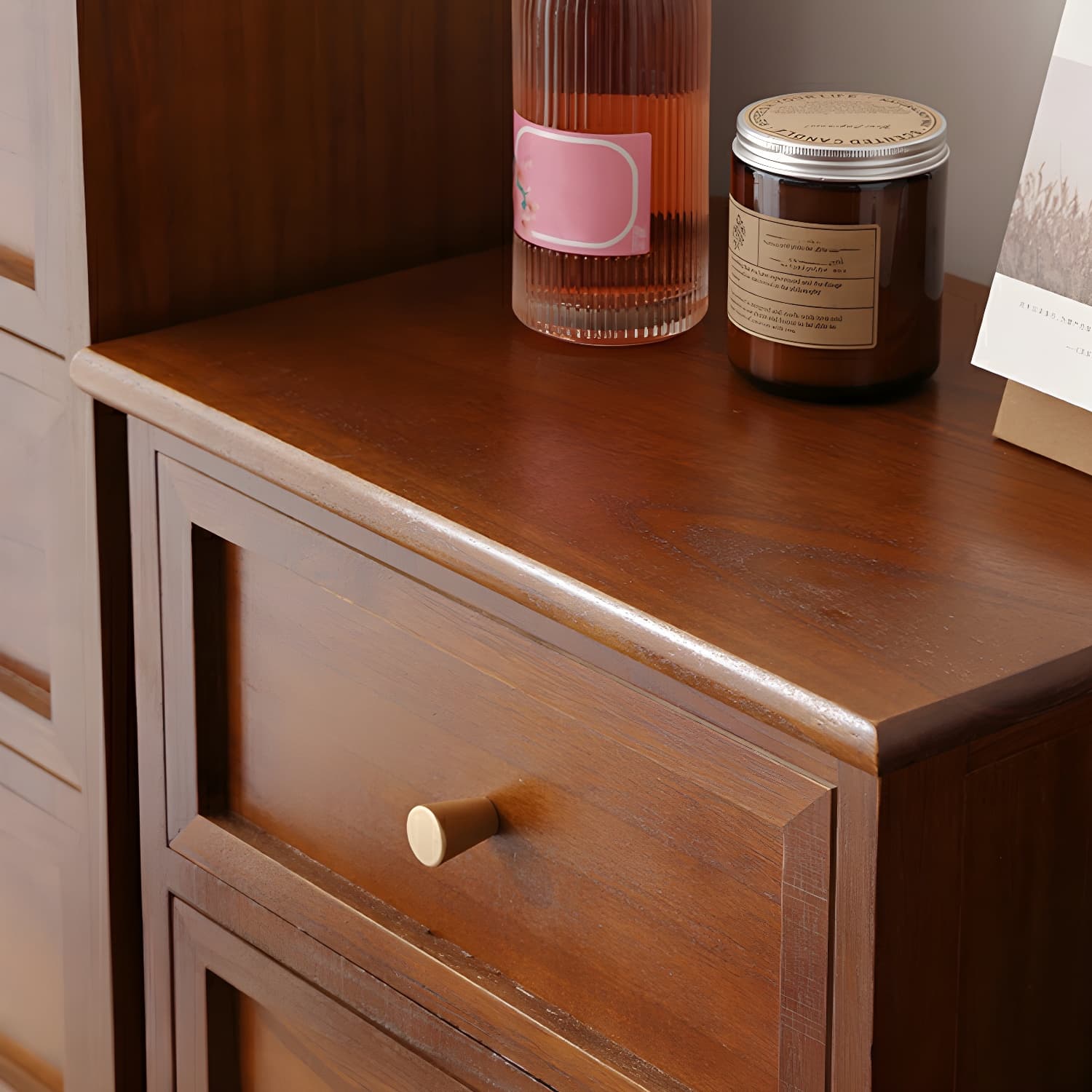 Scandinavian Wood Accent Chest with Drawers - Small Sized Rectangle Cabinet for Storage - image 7