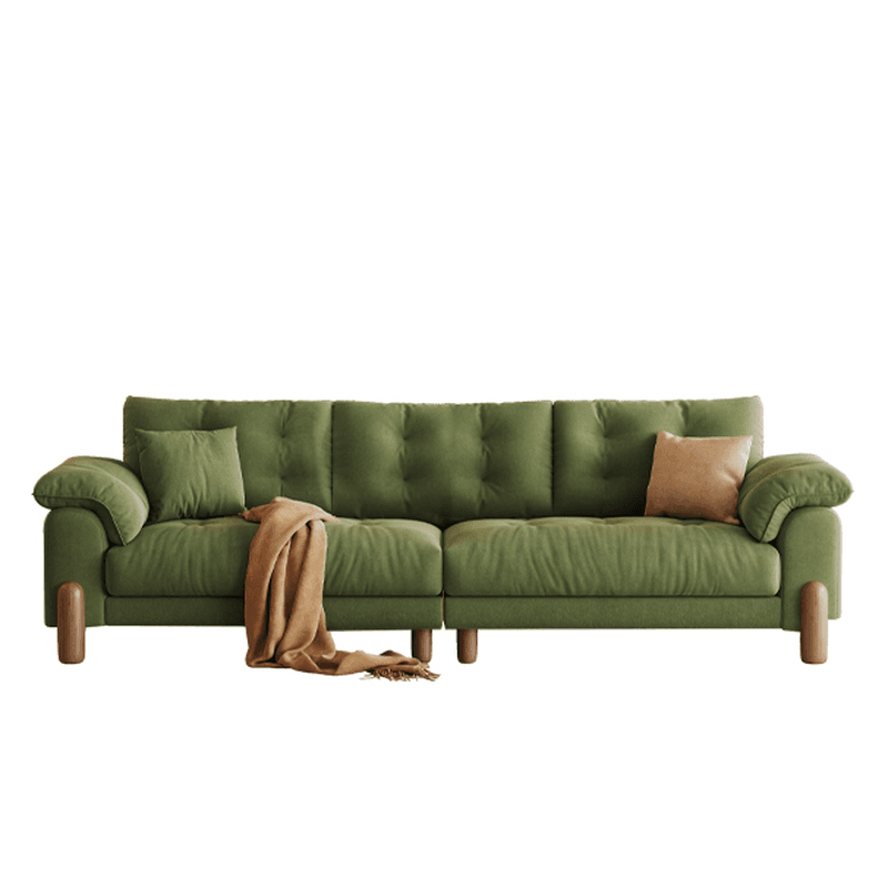 Straight Dark Green Sofa, Seats 2/1-seater, Horizontal Orientation, Button-tufted - image 3