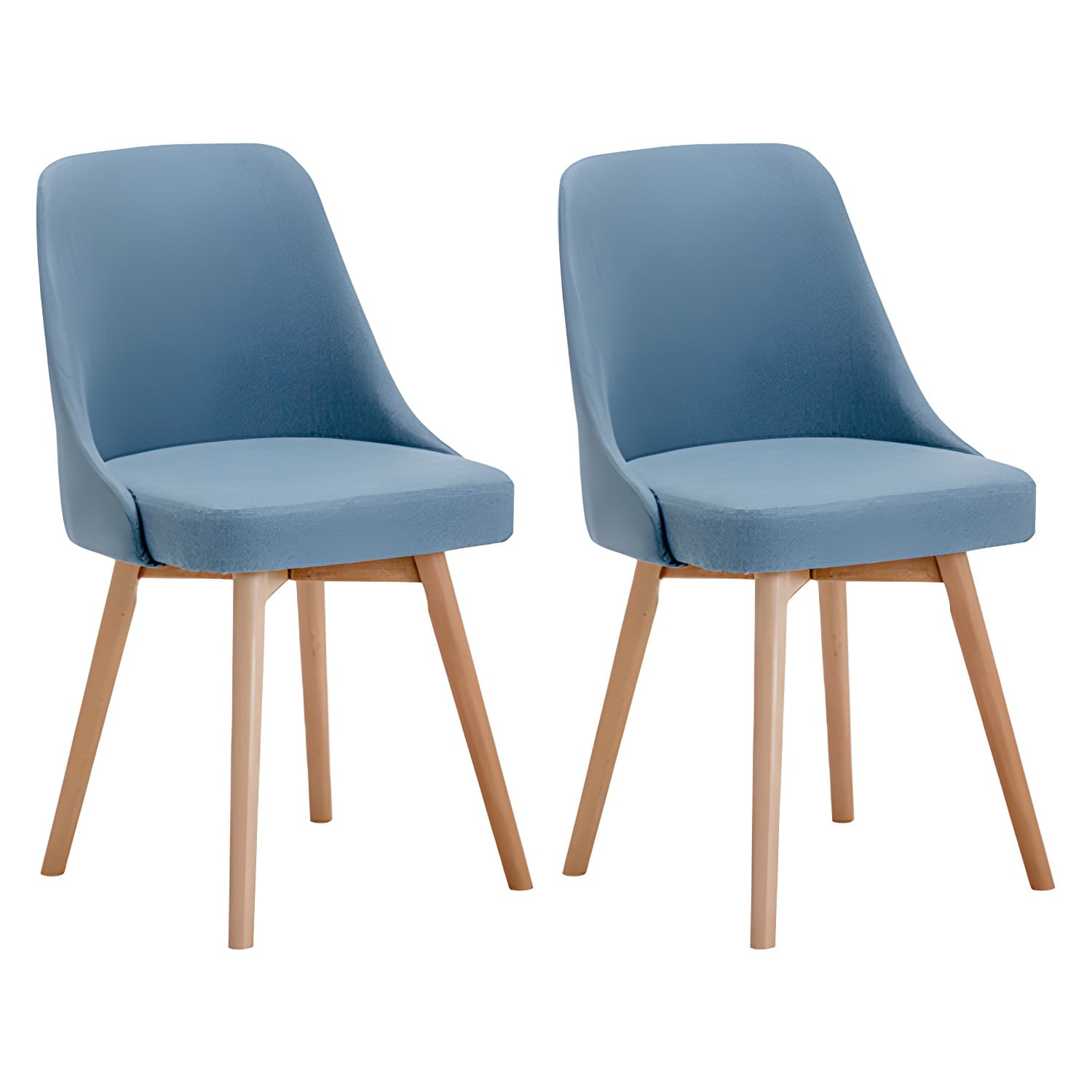 Upholstered Armless Dining Chairs Scandinavian Side Dining Chairs with Wood Legs - image 10