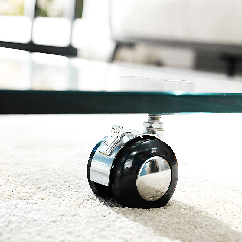 Transparent Wheel coffee table with Roller Wheels, Locker, 1 Shelf/2-Tier and Square/Square for Indoor Use - image 9