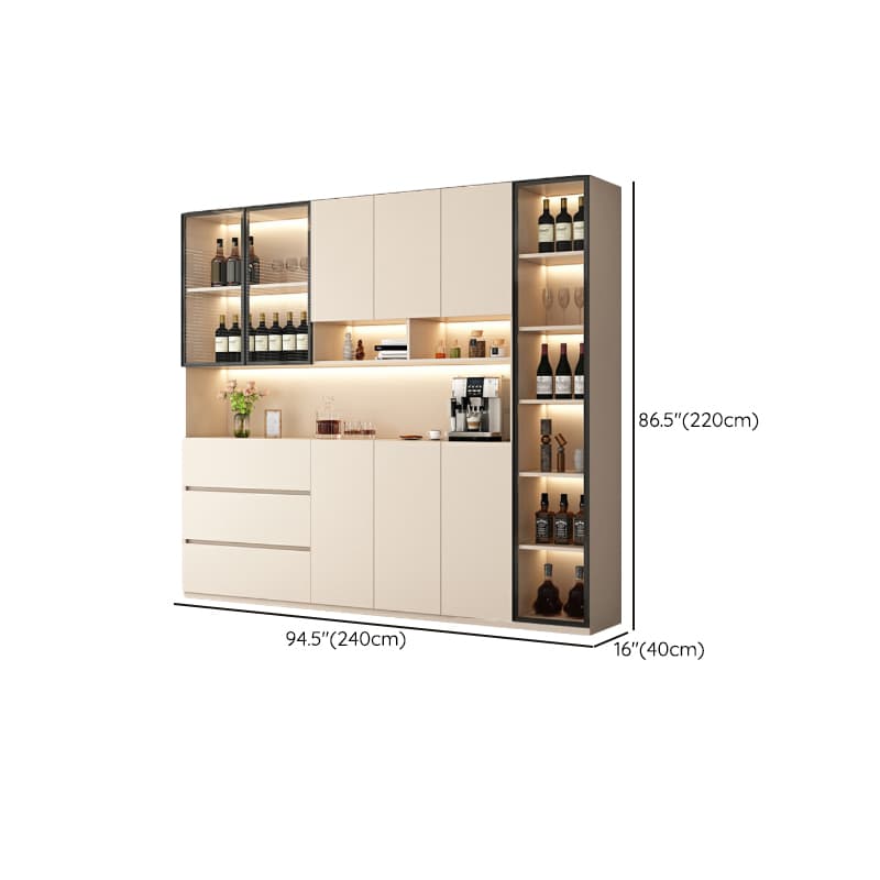 Off-White Contemporary Wood Buffet Sideboard with Cabinets and Shelves - image 27