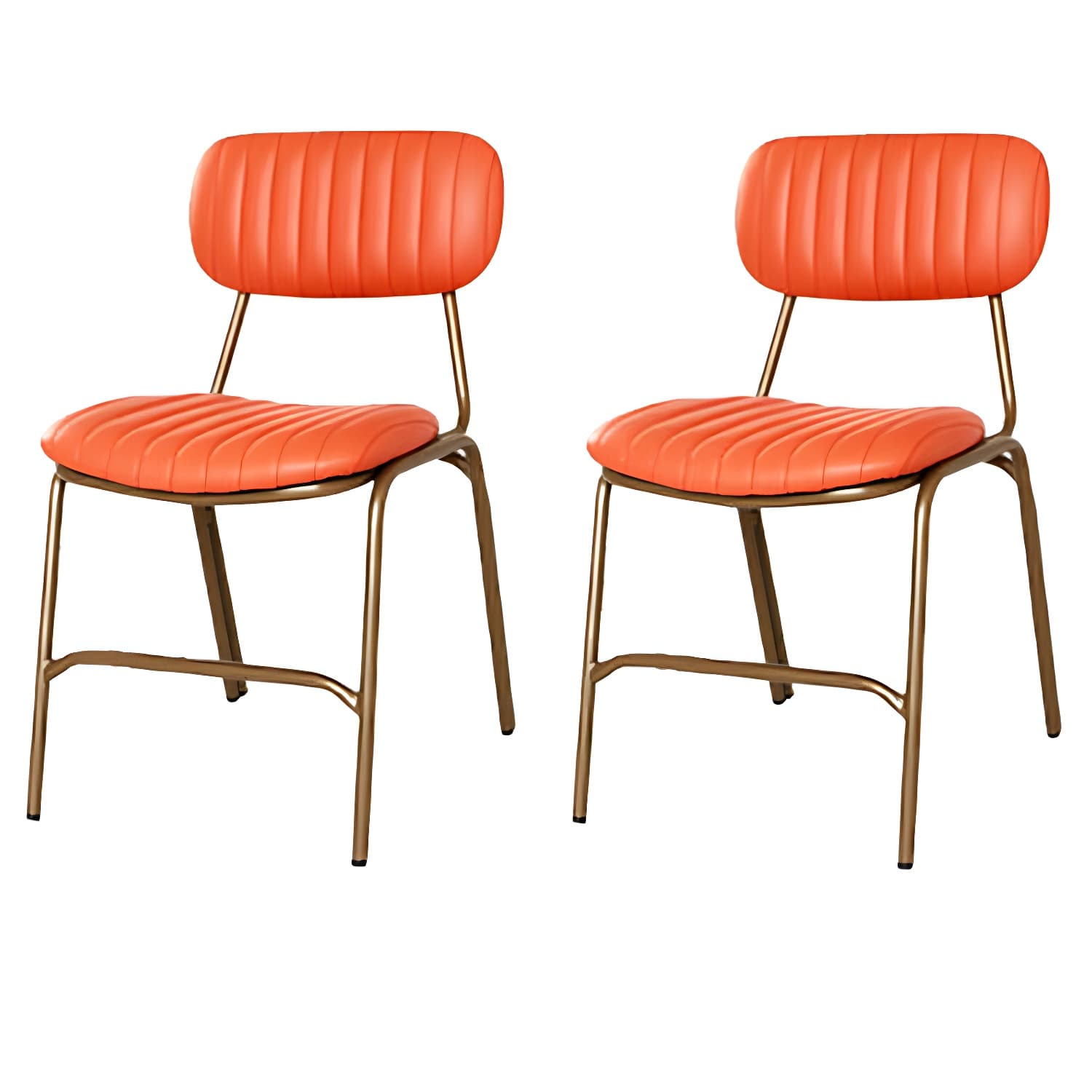 Industrial Metal Dining Room Chairs Open Back Dining Side Armless Dining Chairs (Set of 2) - image 6