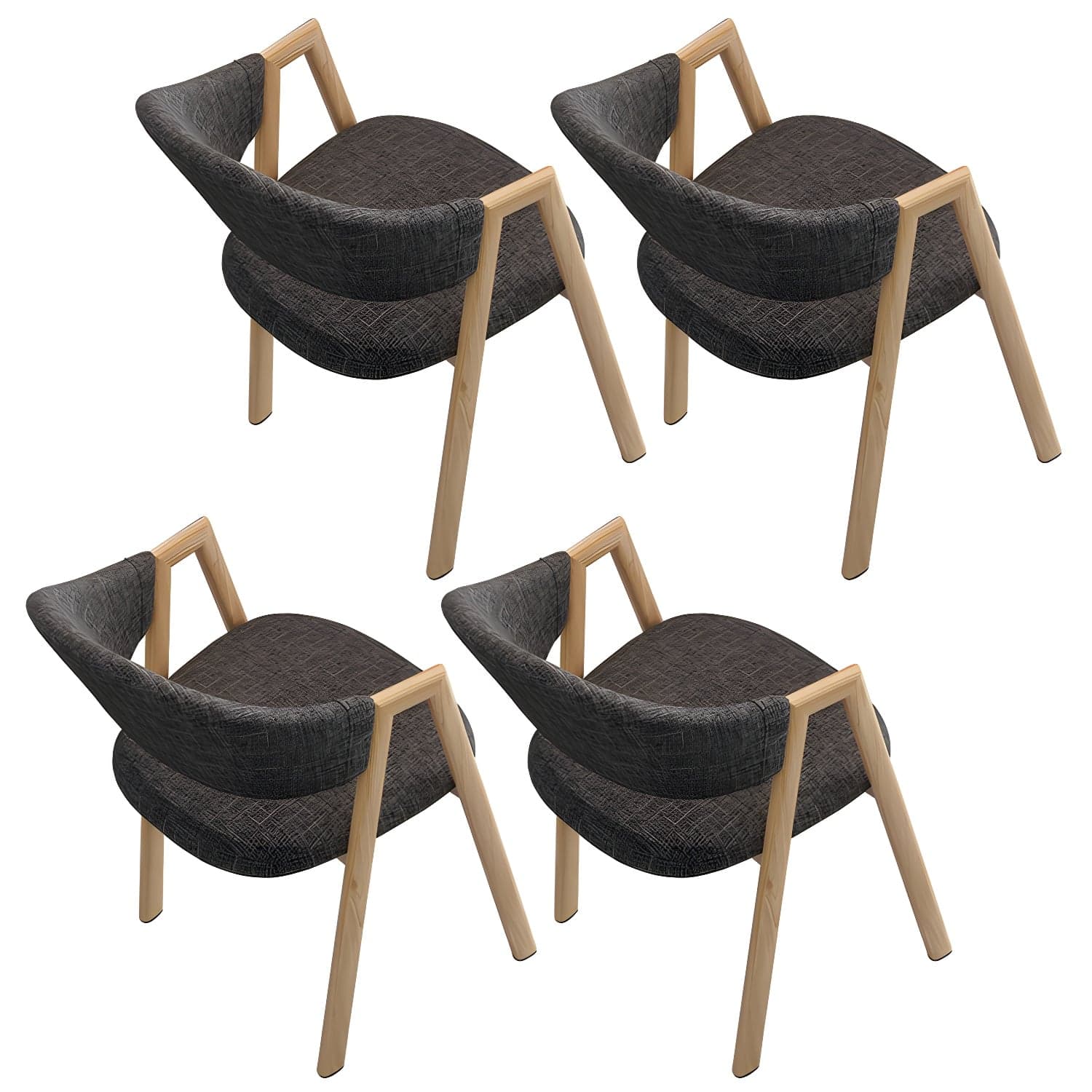 Contemporary Open Back Arm Chair Matte Finish Upholstered Dining Chair - image 14