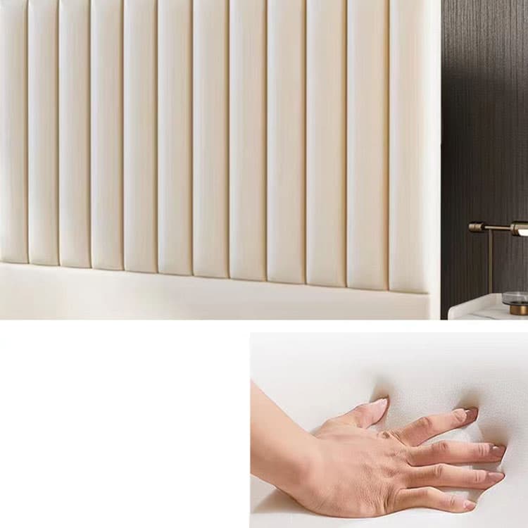 Modern Upholstered Pine Headboard with Leather Upholstery and Wood Legs - image 13