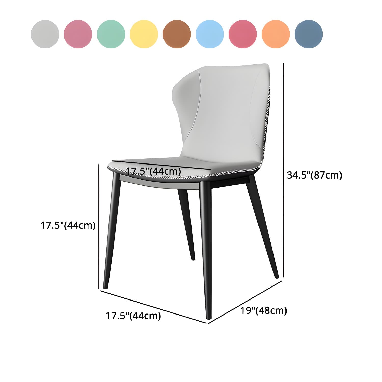 Modern Leather Home Side Chair Wingback Matte Finish Dining Chair - image 18