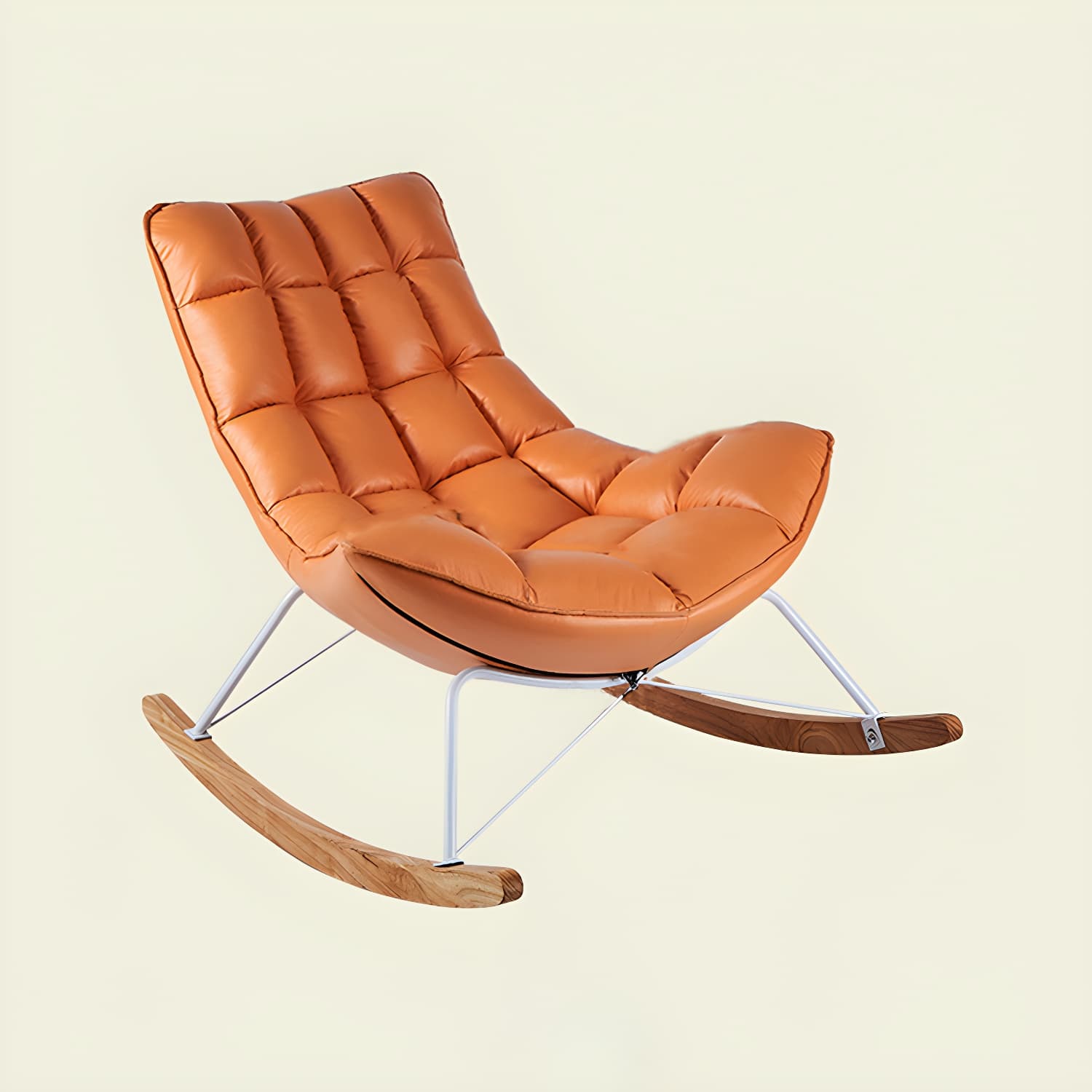 High Back Rocking Chair Ergonomic with Padded Seat Rocker Chair with Ottoman - image 5