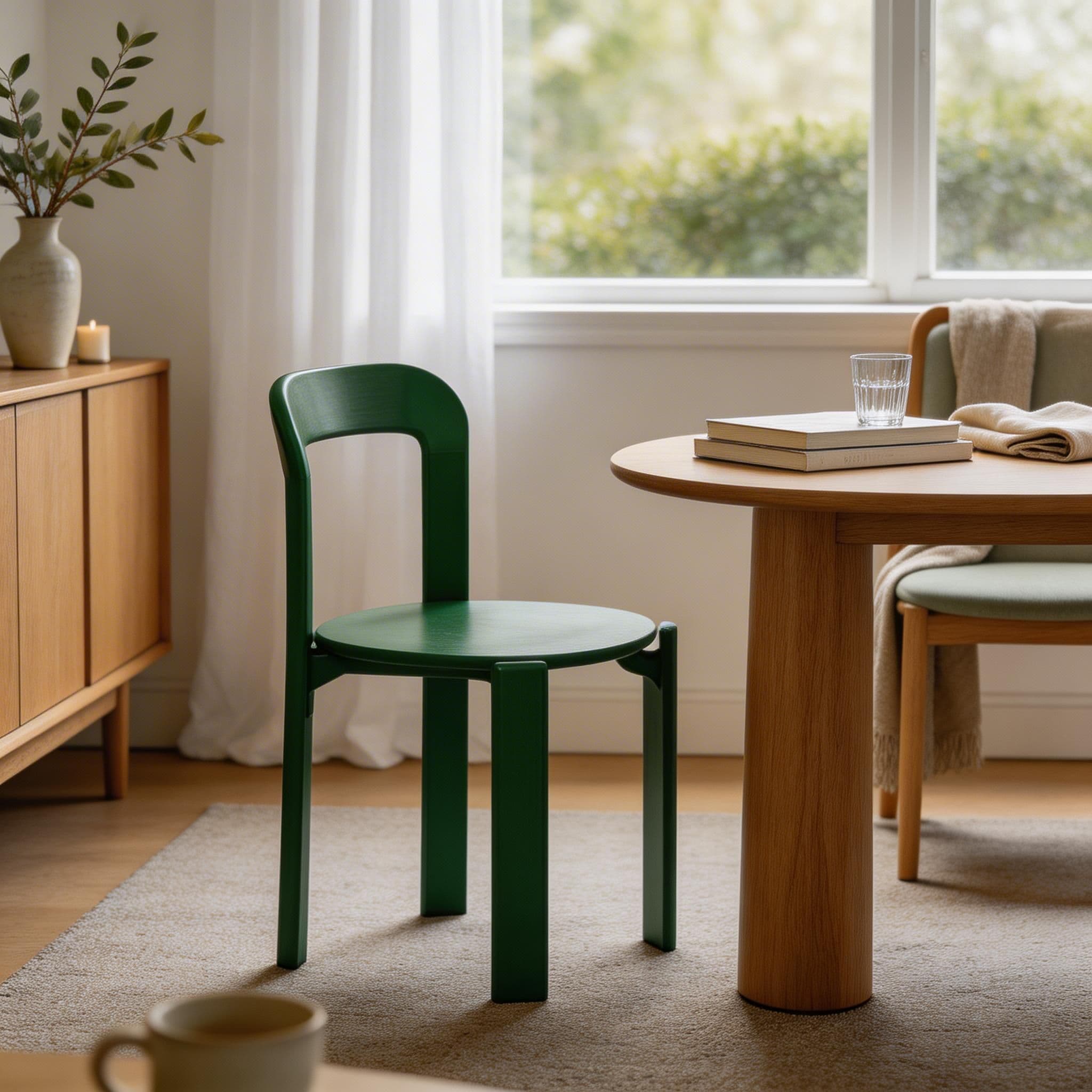 Scandinavian Natural Wood Armless Kitchen Chair 15.3inch Wide Non-Swivel 1 Piece - image 27