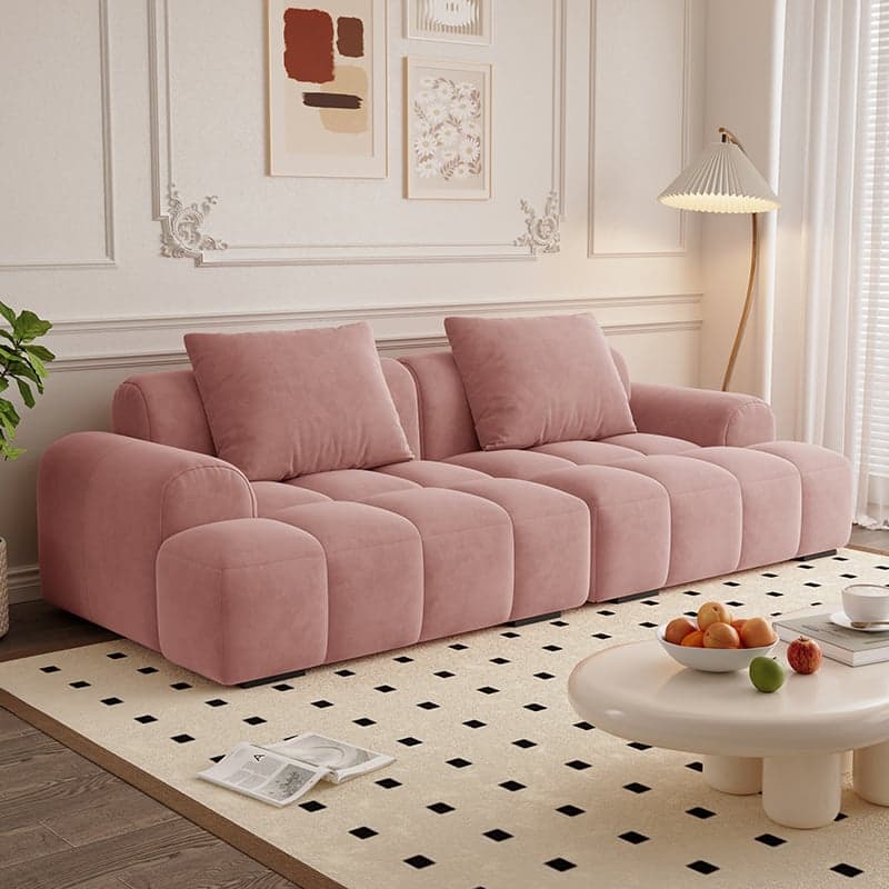 Modern Solid Color Tear Resistant Sofa Couch in Grey/Olive Green/Ivory, Seats 5 with 2 Pillows - image 10