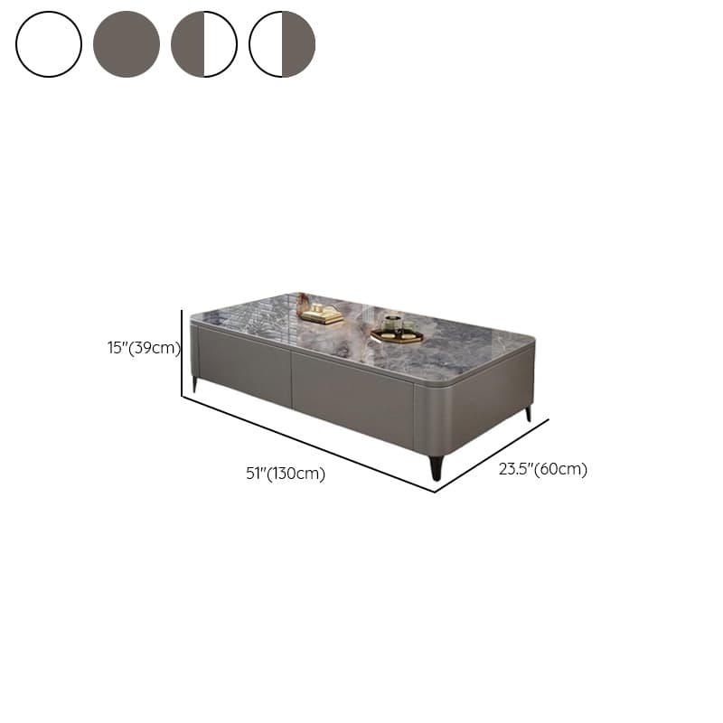 Rectangular Calfskin Accent Table with 2 Drawers - image 12