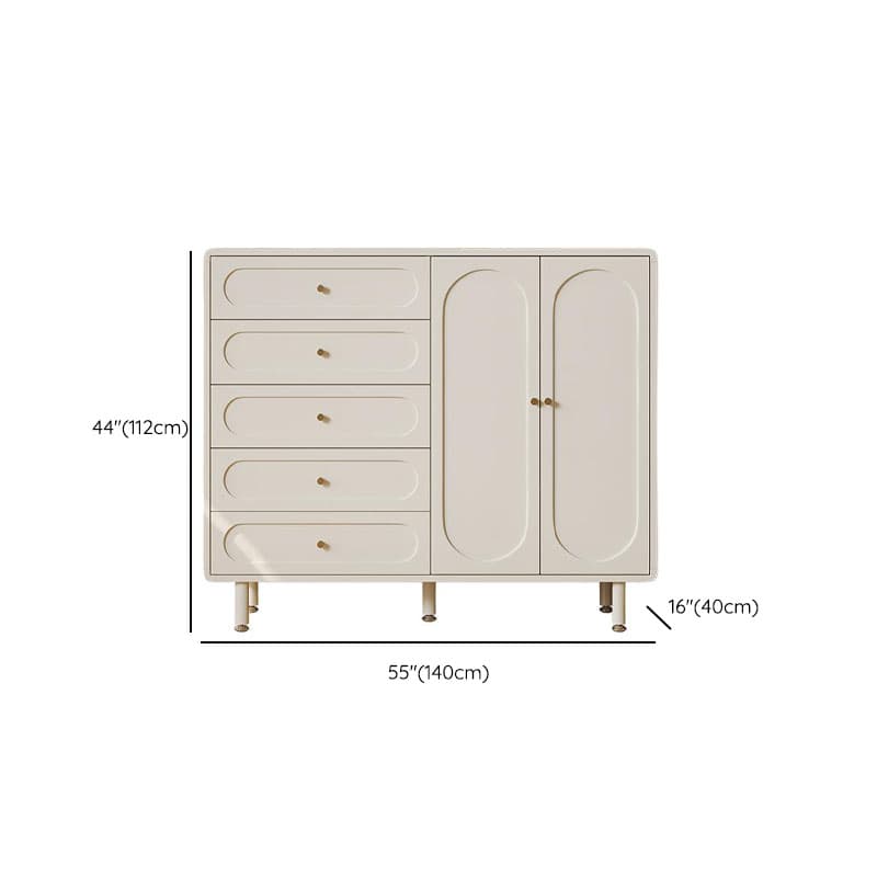 Chalk Casual Composite Wood Combo Dresser with 5/4 Drawers, Hutch, 3 Interior Shelves, Horizontal Orientation - image 10