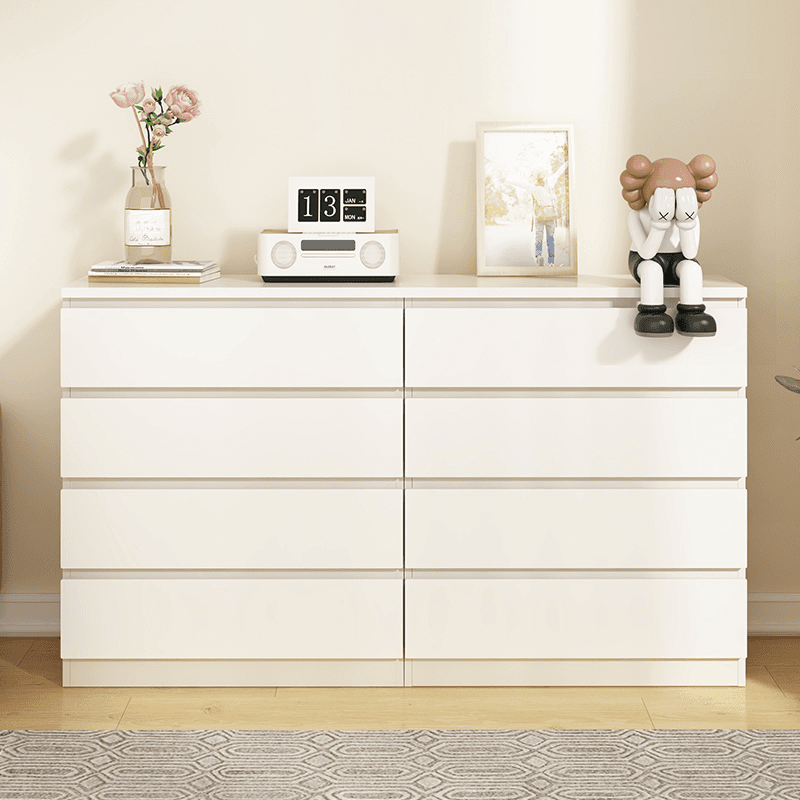 White Simple Manufactured Wood Console Dresser/Bachelor Chest/Lingerie Chest with 10/5/8 Drawers in Horizontal/Vertical Orientation