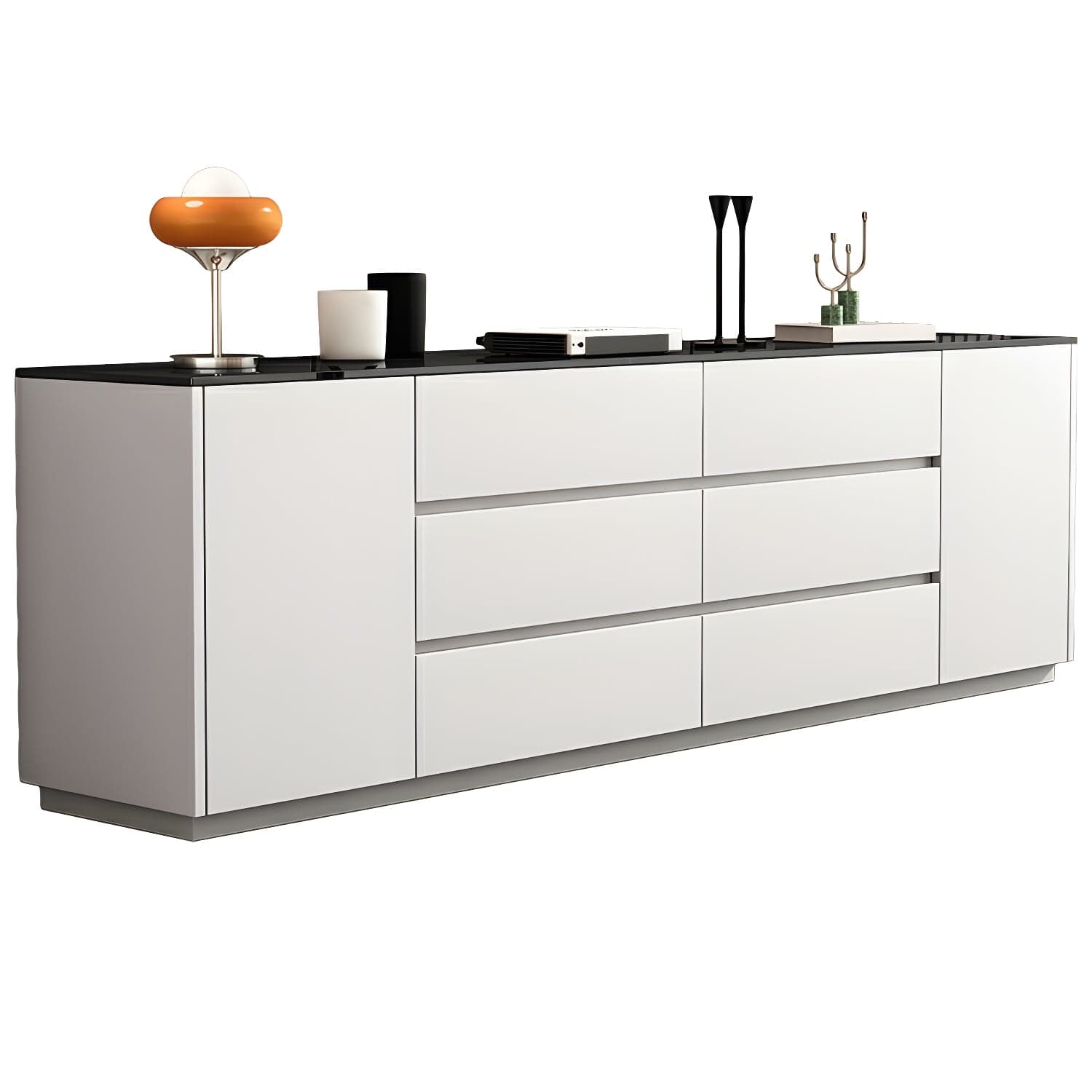 Modern Stone TV Stand with 6 Drawers and 2 Cabinets - Sleek and Stylish Design - image 8