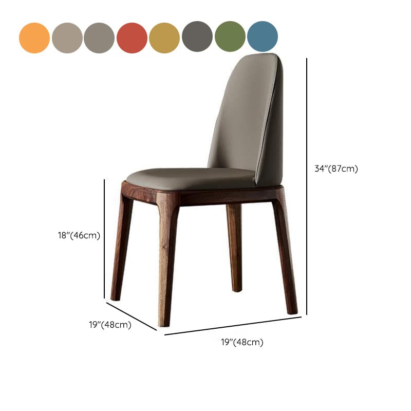 Natural Wood Outlined Unwavering Leather Cushion Side Chair for Dining Room - image 17