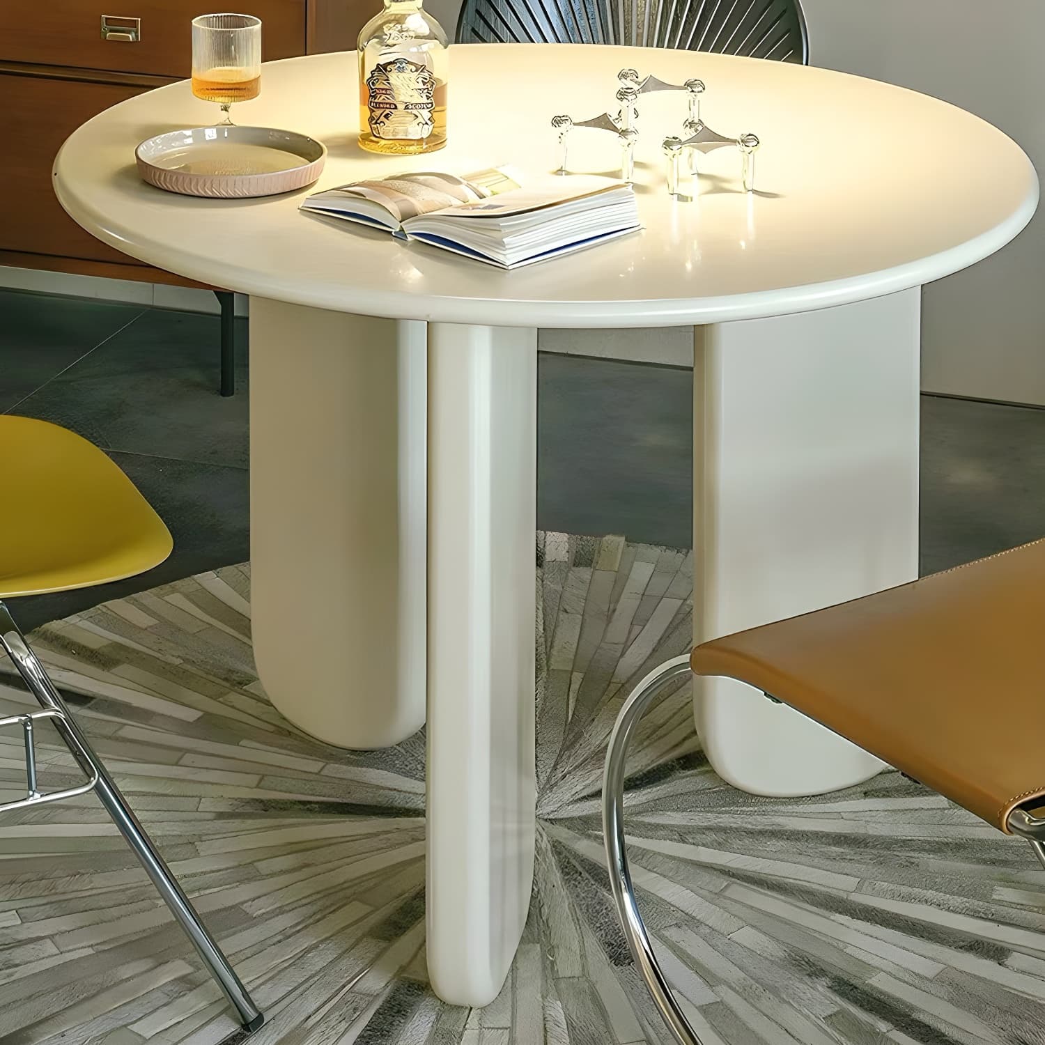 Scandinavian Style Round Dining Table - Wood Top - Standard Height - image 8