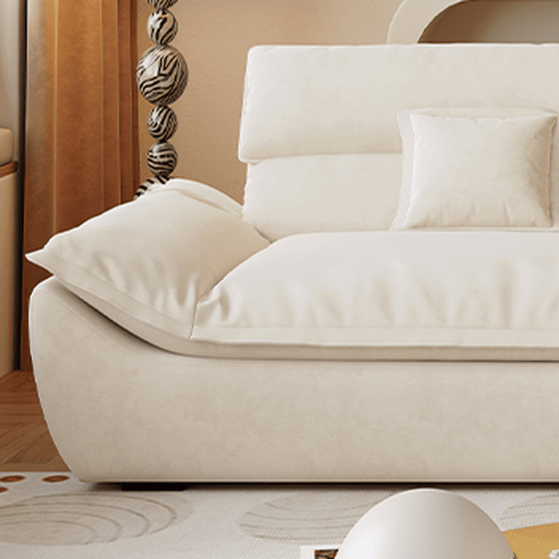 Modern Solid Color Scratch-defiant Standard Sofa in Light Gray/Taupe/Citrus Color, 3-seater with 2 Pillows - image 13