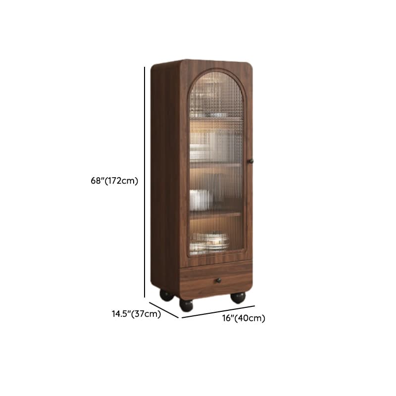 Rectangular Accent Cabinet with Closet, Glazed Door, Cabinet Knobs, Chalk/Sepia Top, Soft Close Drawer, and Stain Resistant Finish - image 14