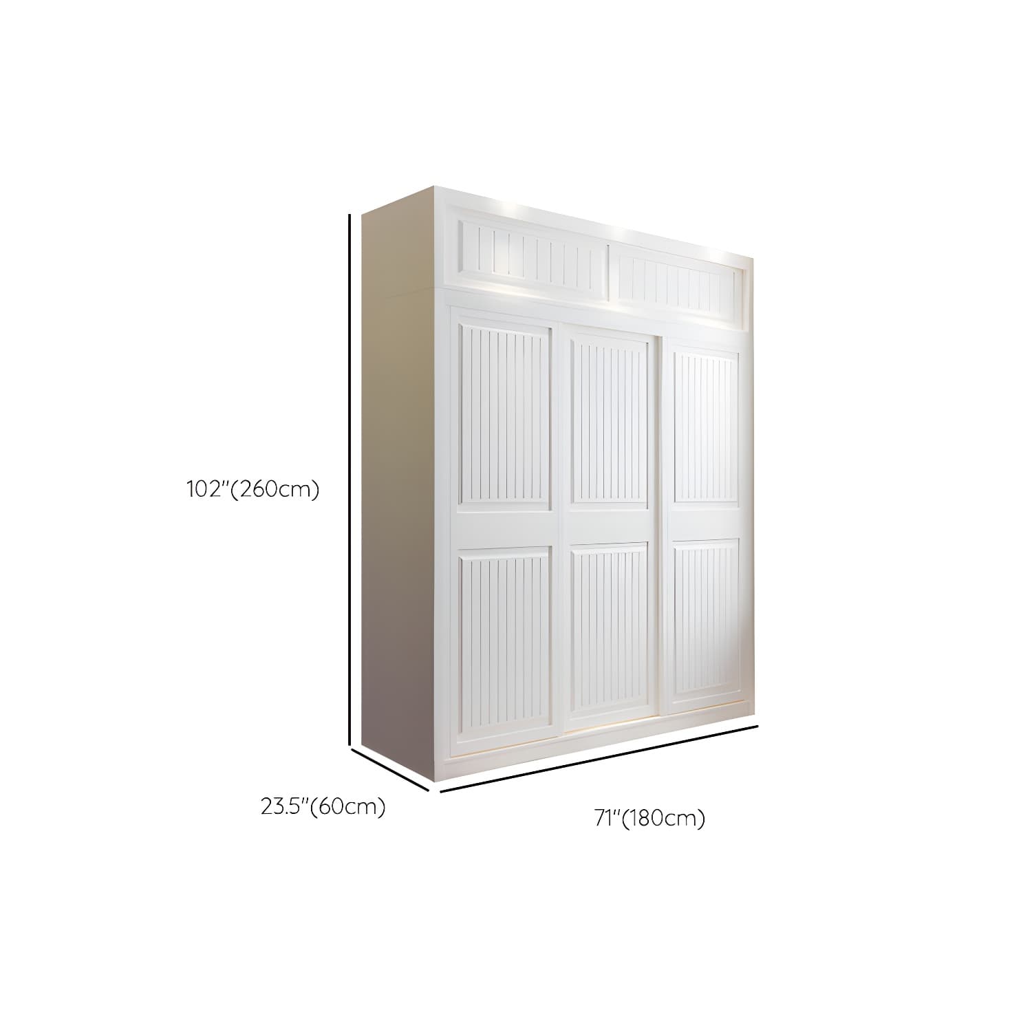Contemporary Wardrobe Armoire with Garment Rod Wood Wardrobe Closet - image 19