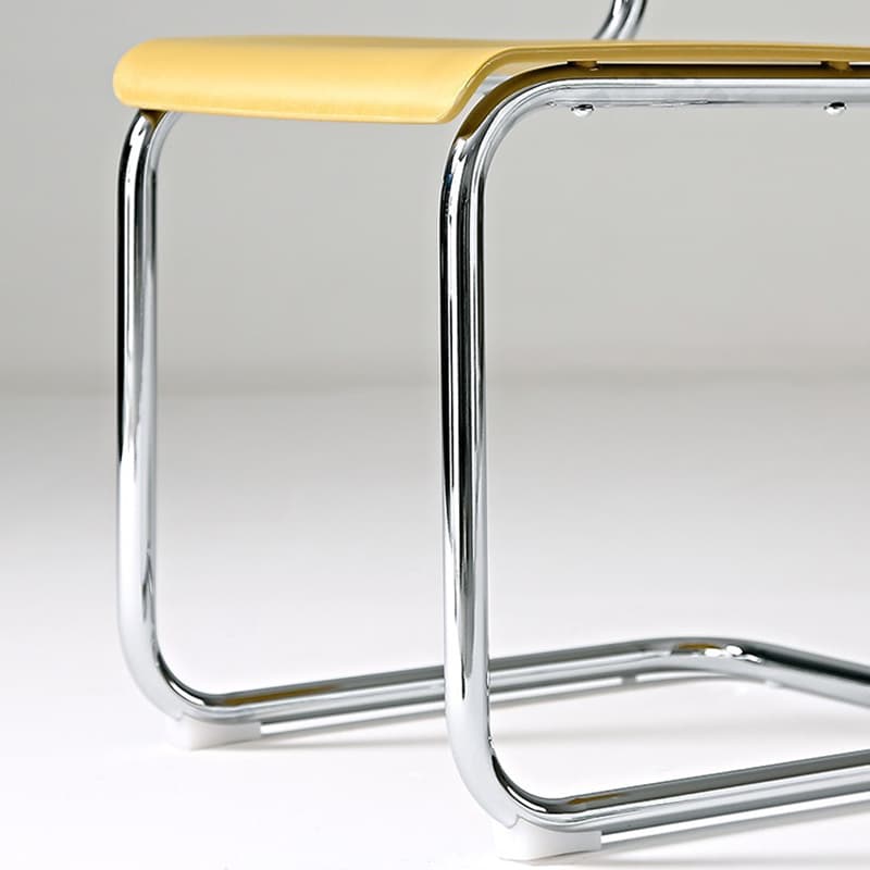 Cantilever Stable Armless Chair with Foot Pads, Open Back and Metal Base in a Modern Style - image 14