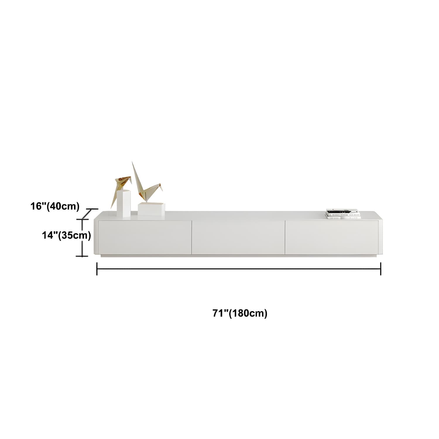 Scandinavian TV Console, White TV Stand with Drawers for Living Room - image 11