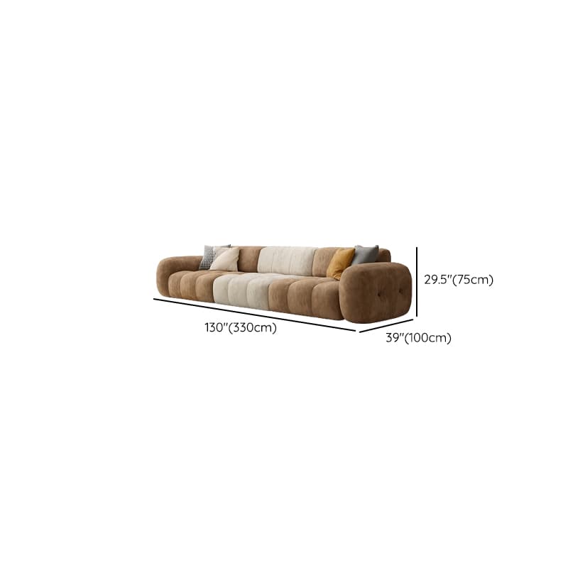 Channel Back L-Shape/Straight Right Hand Facing/Horizontal Sofa Recliner/Sofa Couch in Brown/Beige with Concealed Support & Pine Wood Frame for Living Room - image 20