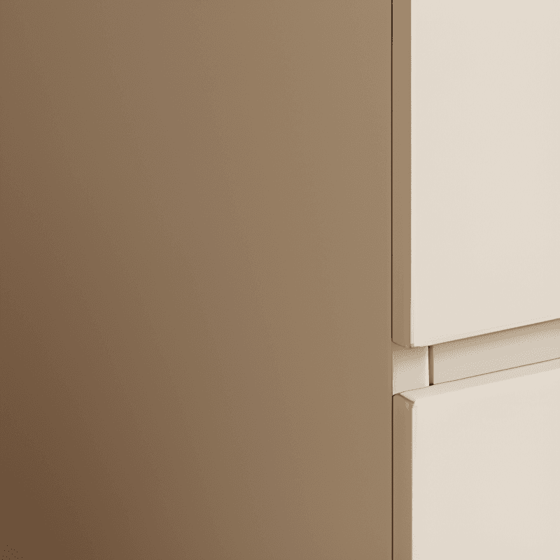 Cream Modern Wood Wardrobe Armoire with Soft Close Drawer and Door, Interior Shelves, and Hanging Rod - image 8