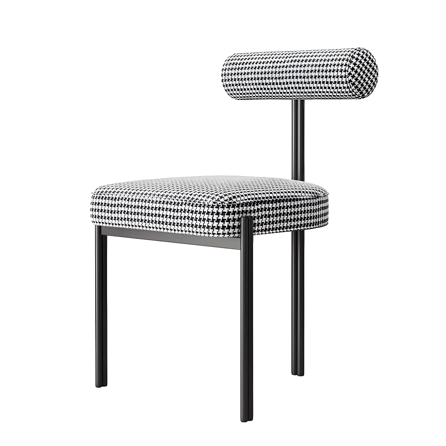 Glam Style Upholstered Dining Chair Open Back Dining Side Chair for Indoor - image 5