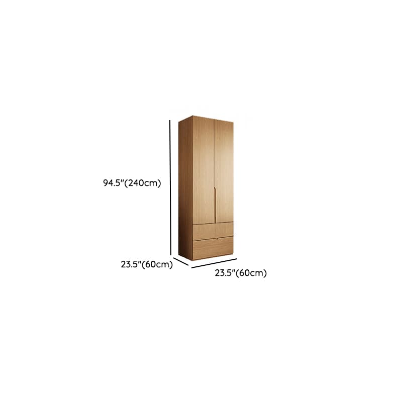 Natural Finish Minimalist Oak Wood Cabinet Armoire with Soft Close Drawer, Soft Close Door, Interior Shelves, and Clothing Rod - image 20