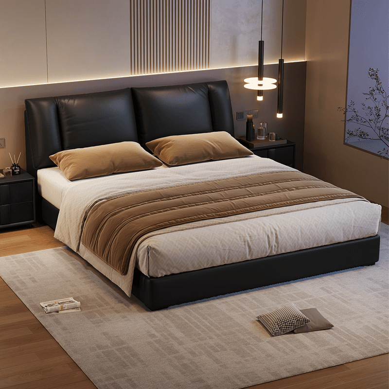 Solid Color Storage Bed/Platform Bed in Pine Wood for Bedroom