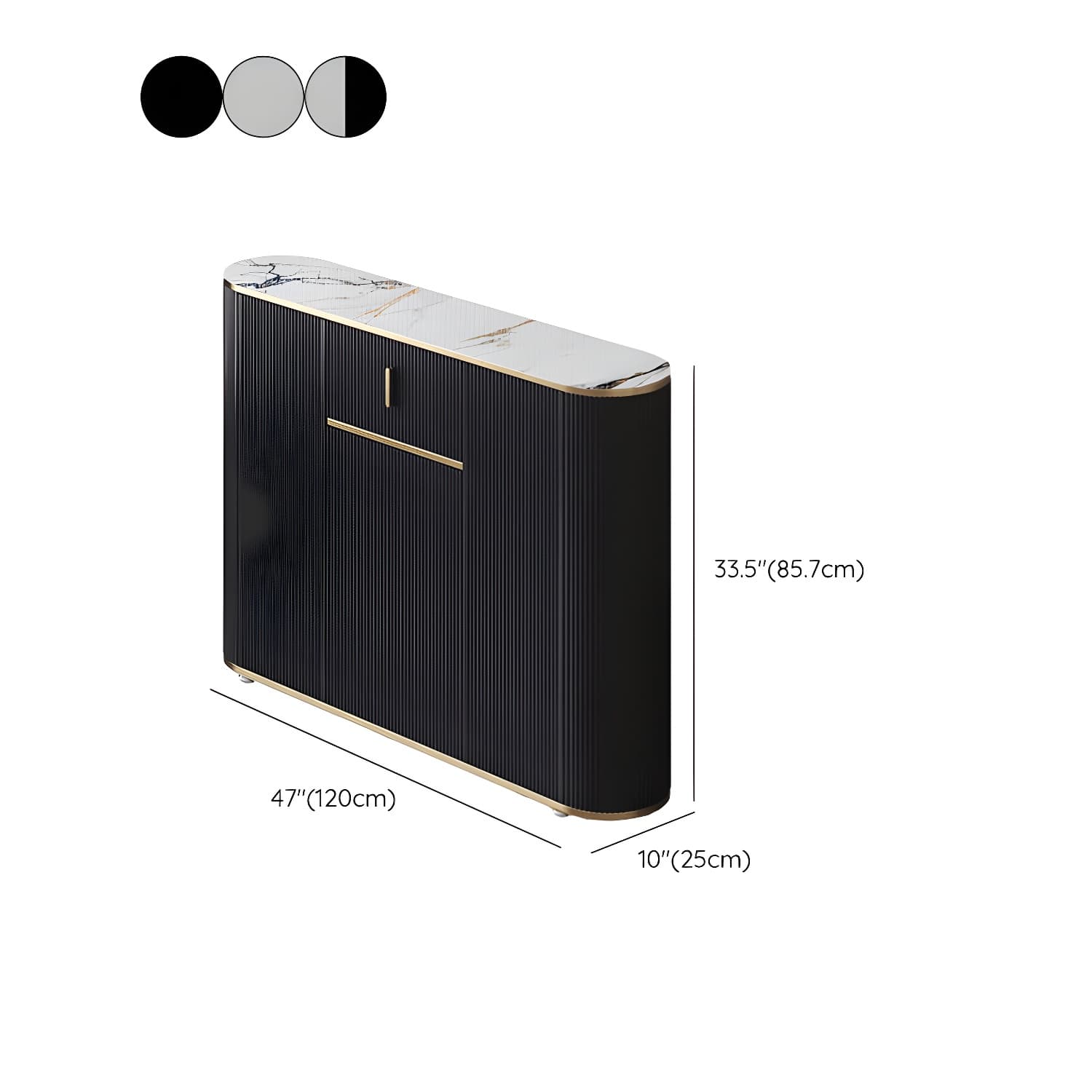Glam Style Stone Top Sideboard Engineered Wood Side Board for Living Room - image 16