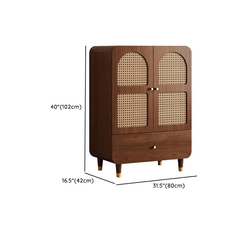 Simple Rectangular Accent Cabinet with Storage, Engineered Wood Countertop, Pull Knobs, Auburn Top, and Soft Close Drawer - image 13