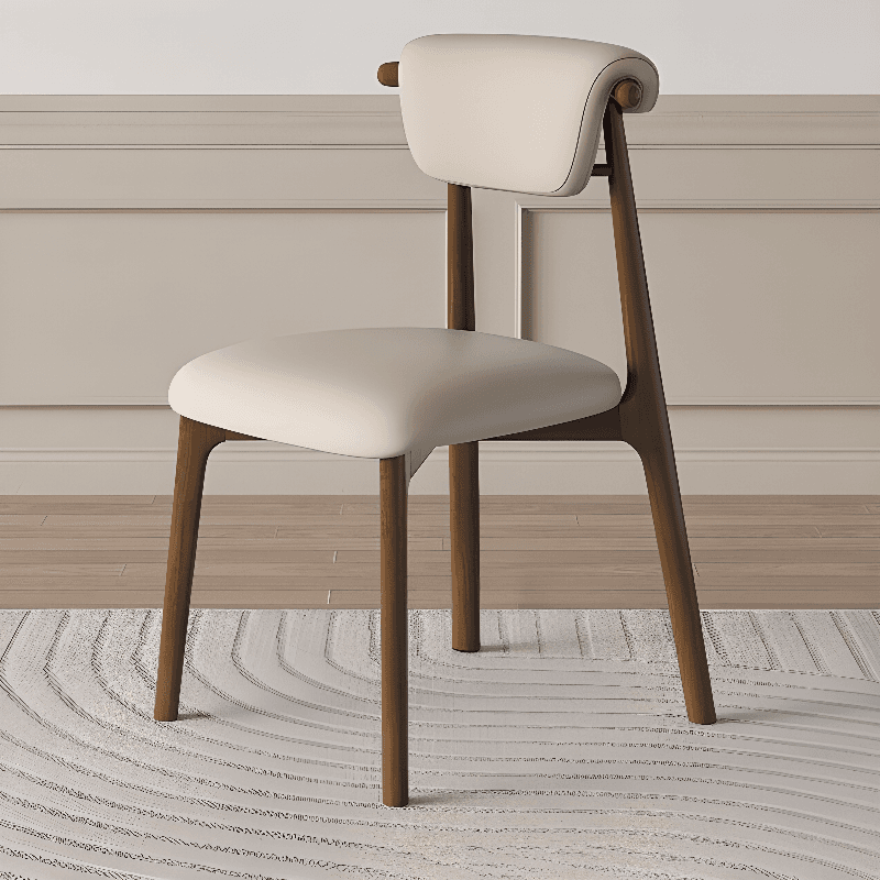 Casual Side Chair in Vinyl Leather with Wood Legs, Low Back, Framed and Balanced - image 5