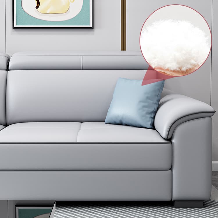 Modern L-Shaped Tech Cloth Sectional Sofa Chaise - 3 Piece Set with Adjustable Headrest and Storage - image 16