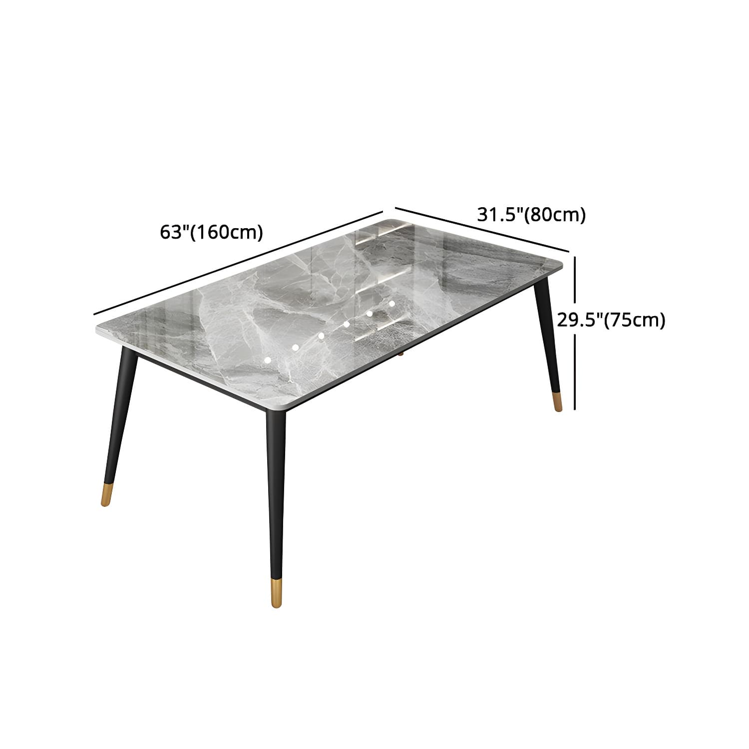 Glam Gray Sintered Stone Dining Table Set 1/4/5/7 Pieces Dining Set - image 9
